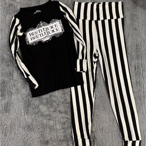 Kids Bamboo Pajamas Set - Black and White Beetlejuice
